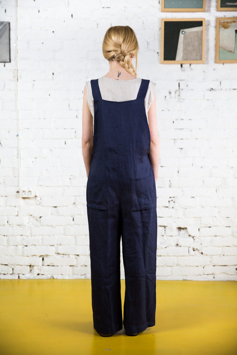 Linen Romper KAIA Linen Overalls Women Womens Overalls Loose Etsy