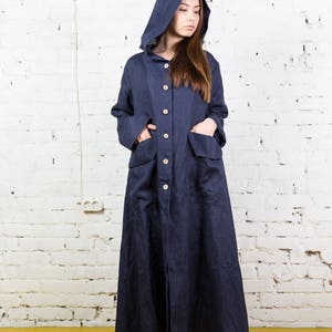 Linen Overalls Women / Linen Jacket / Hooded Cloak - Etsy