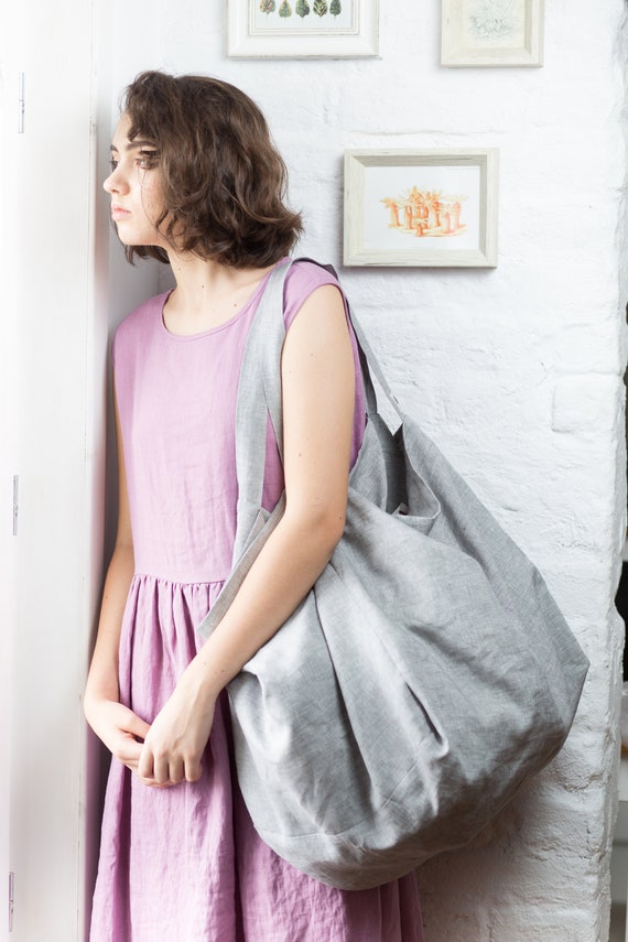 Linen tote bag sac cabas tote bag canvas boho bag shoulder | Etsy