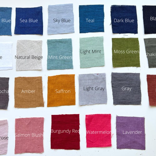 Linen Fabric Samples Set 30 Soft Linen Color Samples - Etsy