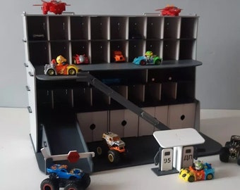 Houten speelgoedautogarage, parkeergarage speelgoed voor peuters, speelgoedautoopslag voor speelgoedauto's