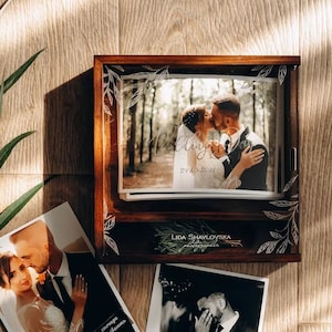 Afdrukken verpakking, bruiloft fotodoos, geheugendoos, bruiloft aandenken doos voor foto, cadeau bruiloft fotodoos, trouwkaart foto opbergdoos