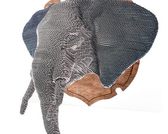 Elephant Figure, Quality Elephant Head Sculpture, DIY Papercraft, Paper Home Decor, Wall Sculpture, Paper Puzzles, Cardboard Animal, Dambo