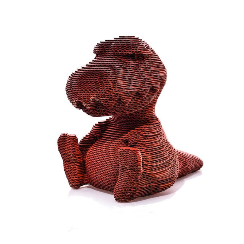3D Cardboard Dinosaur Paper Puzzles Corrugated Etsy