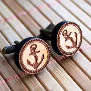 Wooden Cufflinks J - Wood Cufflinks, Wedding Cuff Links, Groom Custom Cufflinks, Mens Engraved Rustic Cufflinks, Groomsmen Personalized Gift