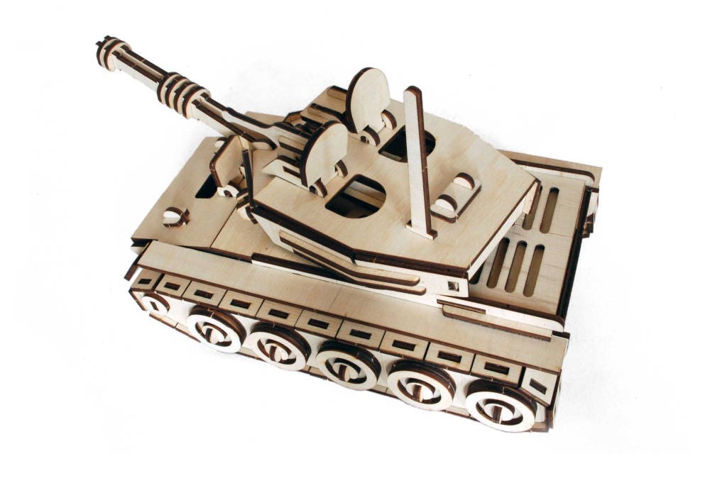 Wooden 3D Tank Woodcraft Construction Kit Wooden Model Etsy