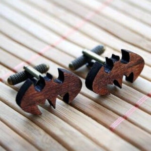 Mens Wooden Cufflinks Hero  - Mens Engraved Rustic Cufflinks,  Personalized Wood Cufflinks, Wedding Cuff Links, Groom Cufflinks Gift