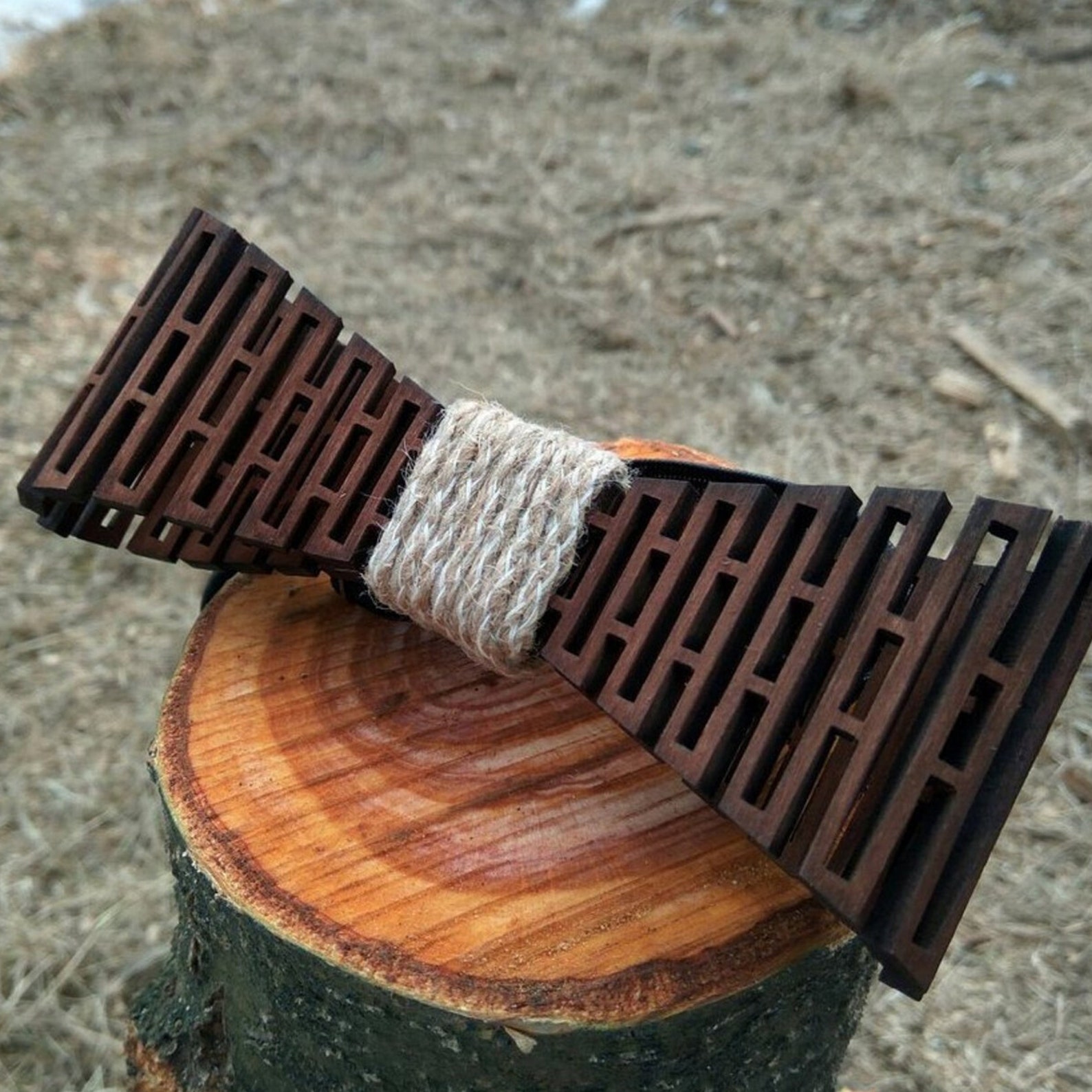 Wooden 3D Bow Tie Lattice Gift / Unique Design / Gift for Men / Wedding