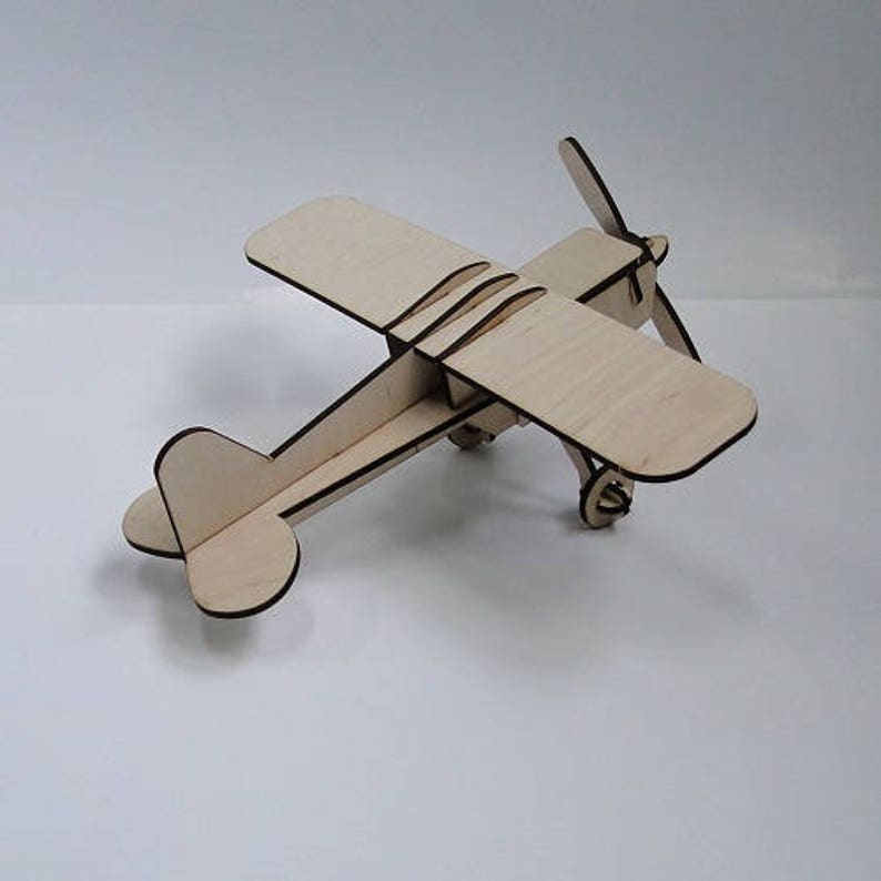 Wooden 3D Airplane Small Woodcraft Construction Kit Wooden Etsy