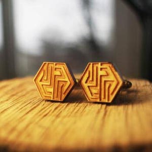 Wooden Cufflinks H - Wood Cufflinks, Wedding Cuff Links, Groom Custom Cufflinks, Mens Engraved Rustic Cufflinks, Groomsmen Personalized Gift