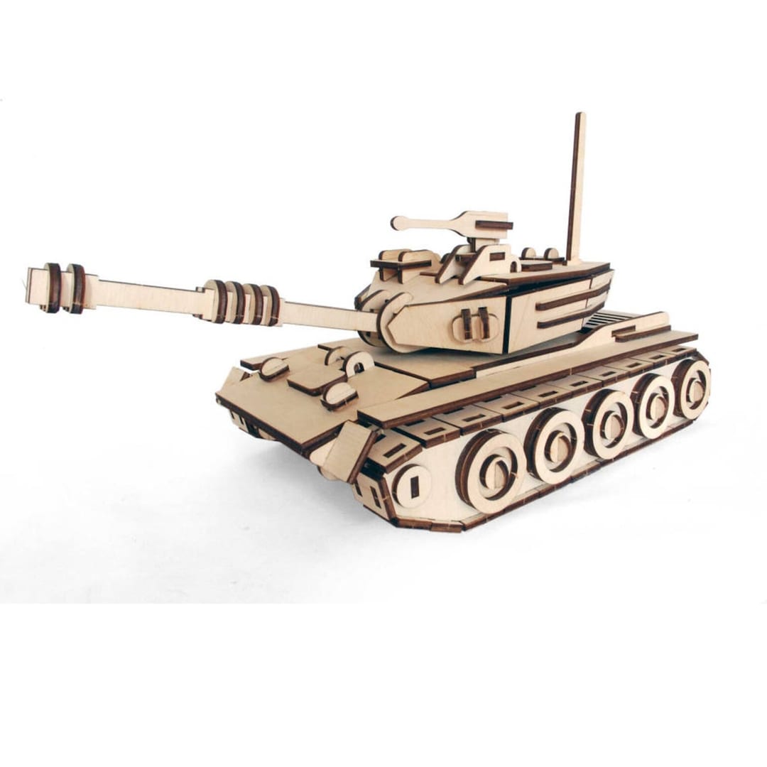 Wooden 3D Tank Woodcraft Construction Kit Wooden Model Etsy