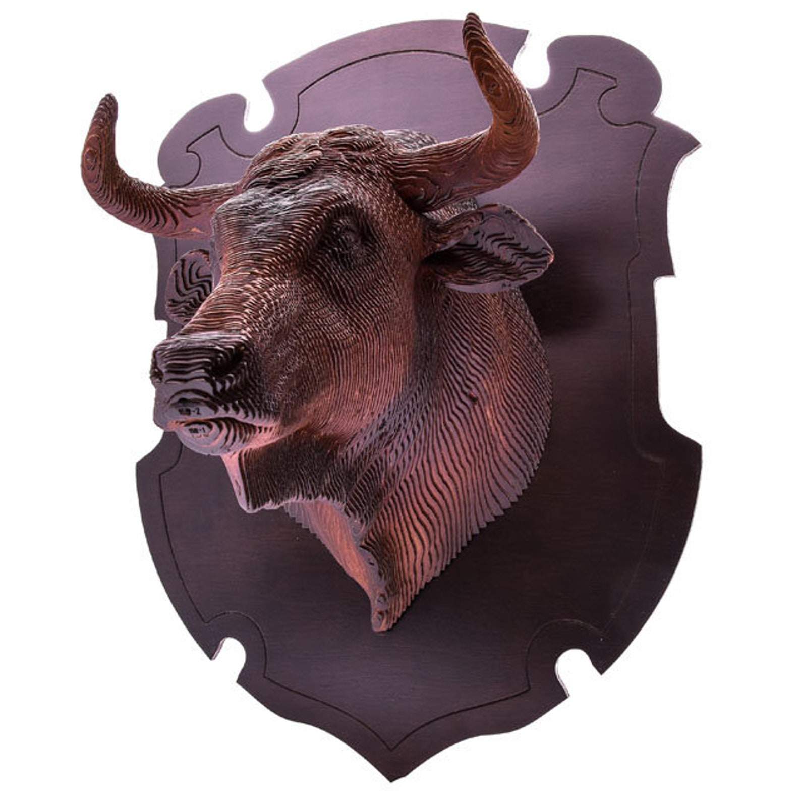 3D Cardboard Sculpture Quality Bull Head Sculpture DIY Etsy