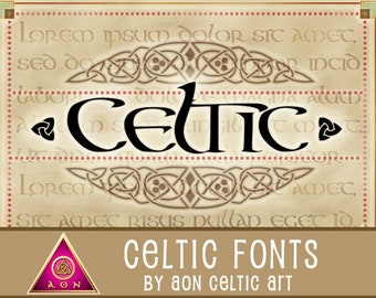 writing paper for letters CELTIC FONT - Aon Celtic | INVITATIONS - Opentype - Type - Uncial - Wedding - Stationary - Knot - Irish - Lettering - Calligraphy - Letters