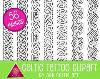 CELTIC TATTOO Clipart - Celtic ARMBAND Designs | Flash - Coloring - Knots - Fantasy - Irish - Clip Art - Download