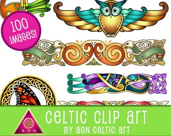 CELTIC Clipart Theme Pack - Animals - | INVITATIONS - Wedding - Love - Stationary - Hearts - Knot - Irish - Clip Art - Crafts - Journal