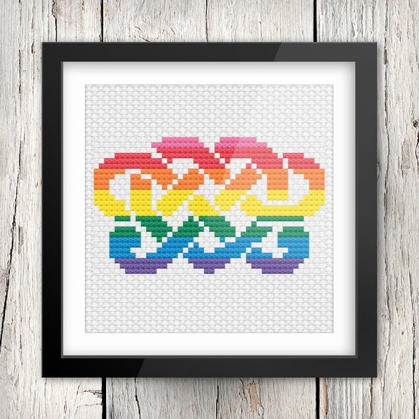 CELTIC Cross-Stitch Pattern - Love & Pride | Irish - Chart - Embroidery - Knots - Xstitch - Holiday - Clip Art - PDF Download - Ireland-Eire