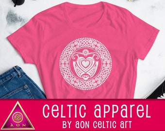 CELTIC KNOT Daisy and Hearts - Ladies Fitted camiseta