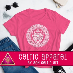 CELTIC KNOT Daisy and Hearts Ladies Fitted T-Shirt image 1