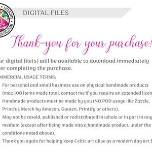 a thank you for your purchase from the digital files
