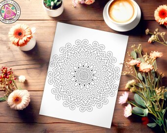 CELTIC Hearts - 'Mandala Hearts', Celtic Coloring Page