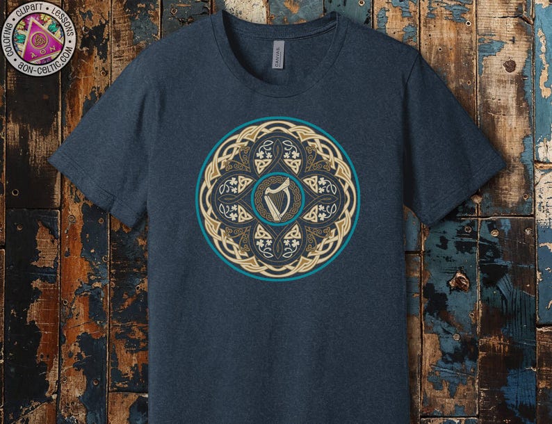 a t - shirt with a picture of a shield on it