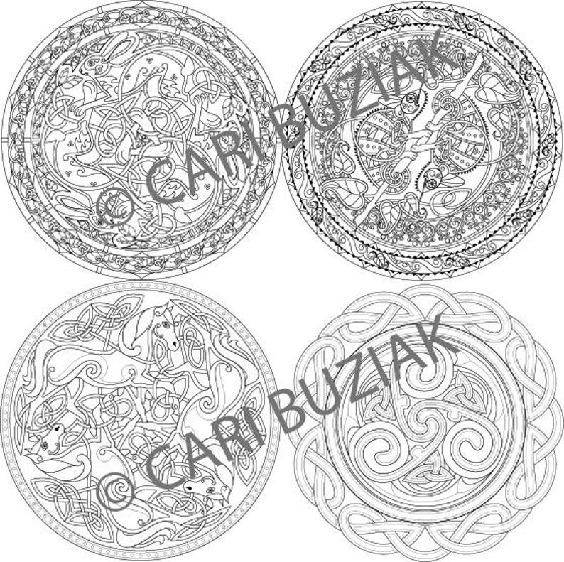 CELTIC COLORING Ebook Celtic Mandala Collection 1 10 Pages Irish