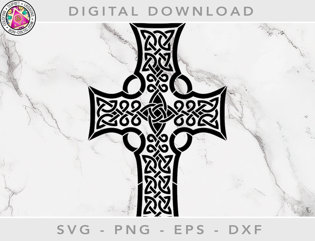 Christmas Celtic Cross Stencil Knotwork Craft Files (SVG, EPS, PNG)