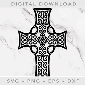 CELTIC STENCILS - CHRISTMAS Cross 2 - Vinyl Svg, Celtic Svg Files For Cricut, Svg Cut File, Celtic Clipart Svg, Christmas Svg, St Patrick&#39;s