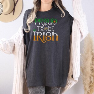 Shamrock Print Shirt, Traditional Irish Colors | Bella Canvas 3001 | Unisex Cotton Tee | St Patricks Day image 2