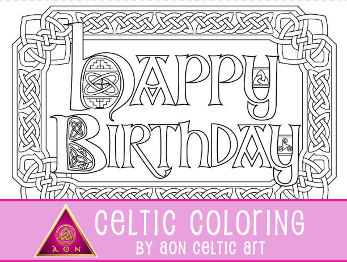 CELTIC Greeting CARD Knot Border Happy Birthday Cards to - Etsy Canada