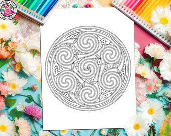 CELTIC Spirals - 'Spiral Waters', Mystical Coloring