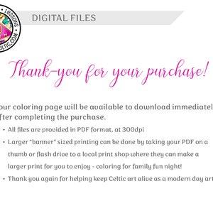 a white poster with a pink ribbon and the words thank you for your purchase