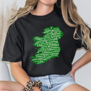 IRISH Cities, St Patrick’s Day, Irish Pub Crawl, St Paddy’s Day, Irish For a Day, Women’s Celtic Shirt, Ireland Gift for Her, Dublin Belfast