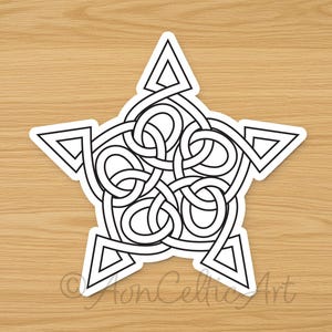 Celtic Knotwork Star Sticker - Detailed Pentagram Design