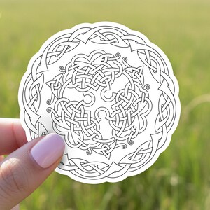 Trinity Tree Sticker, Celtic Unity Symbol | Glossy Vinyl | Indoor Journal Decal | Cari Buziak