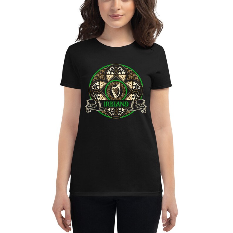 Vintage Ireland / CELTIC KNOT Emblem kelly green, Ladies Fashion Fit T-Shirt image 4