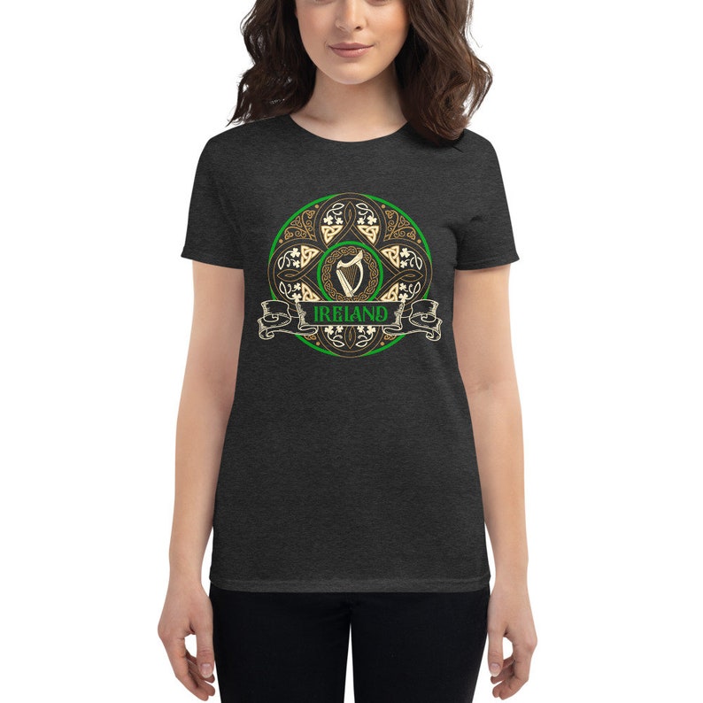 Vintage Ireland / CELTIC KNOT Emblem kelly green, Ladies Fashion Fit T-Shirt image 5