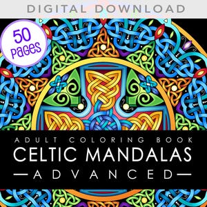 Celtic Coloring, Irish Knot Mandala Pages | Digital PDF Download | 8.5X11 Relaxation Book