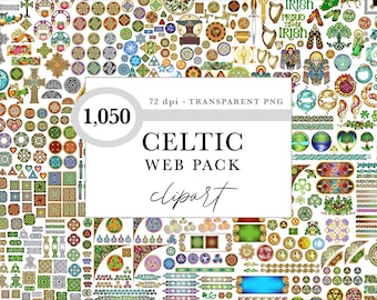 Irish Celtic Clipart Bundle, Knots and Symbols (1,050 PNG Images)