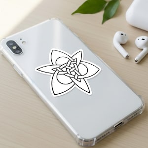 Keltischer Stern Vinyl Doppelter Trinitiy Knot (Glossy White Outlines)