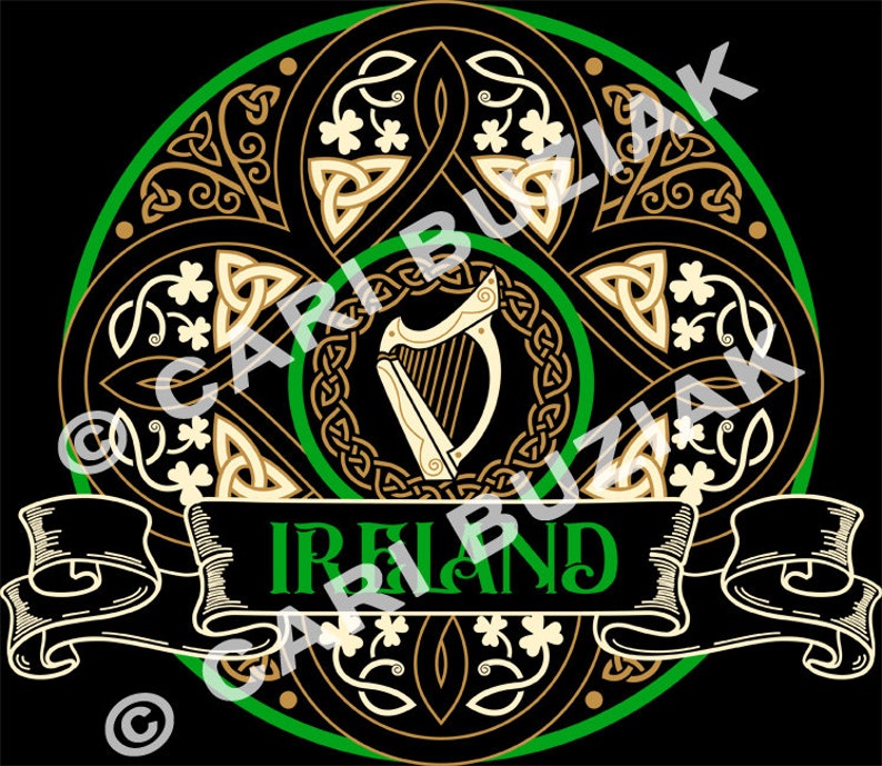 Vintage Ireland / CELTIC KNOT Emblem kelly green, Ladies Fashion Fit T-Shirt image 2