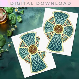 Cartes CELTIC - « Croix d'Irlande » | Cartes de voeux irlandaises, cartes de remerciement, carte de voeux celtique PDF, carte de la Saint-Patrick, cartes vierges
