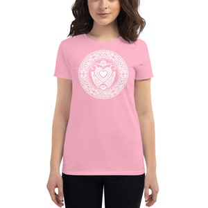 CELTIC KNOT Daisy and Hearts Ladies Fitted T-Shirt image 9