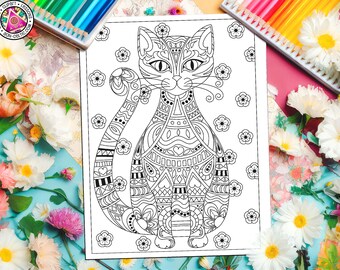 CELTIC Cat - 'Fancy Cat', Cute Coloring Page