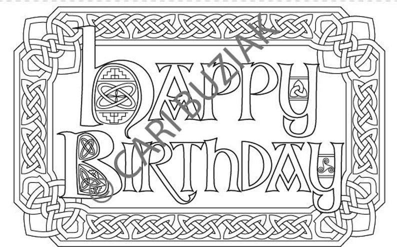 CELTIC Greeting CARD Knot Border Happy Birthday Cards to - Etsy Canada