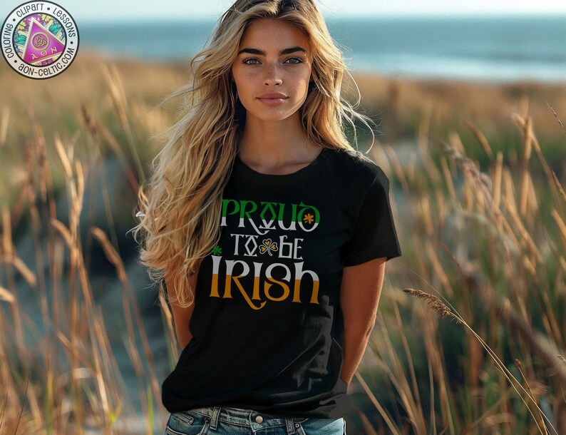 Shamrock Print Shirt, Traditional Irish Colors | Bella Canvas 3001 | Unisex Cotton Tee | St Patricks Day image 3