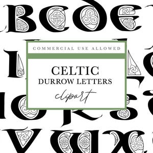 Celtic Claddagh, Black White Knotwork Alphabet | Book Of Kells | Digital Png