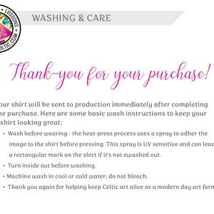 a white sheet with pink writing on it that says thank you for your purchase