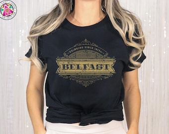 Belfast Pub Tee: Vintage Celtic Crest, St Patrick’s Day Shirt