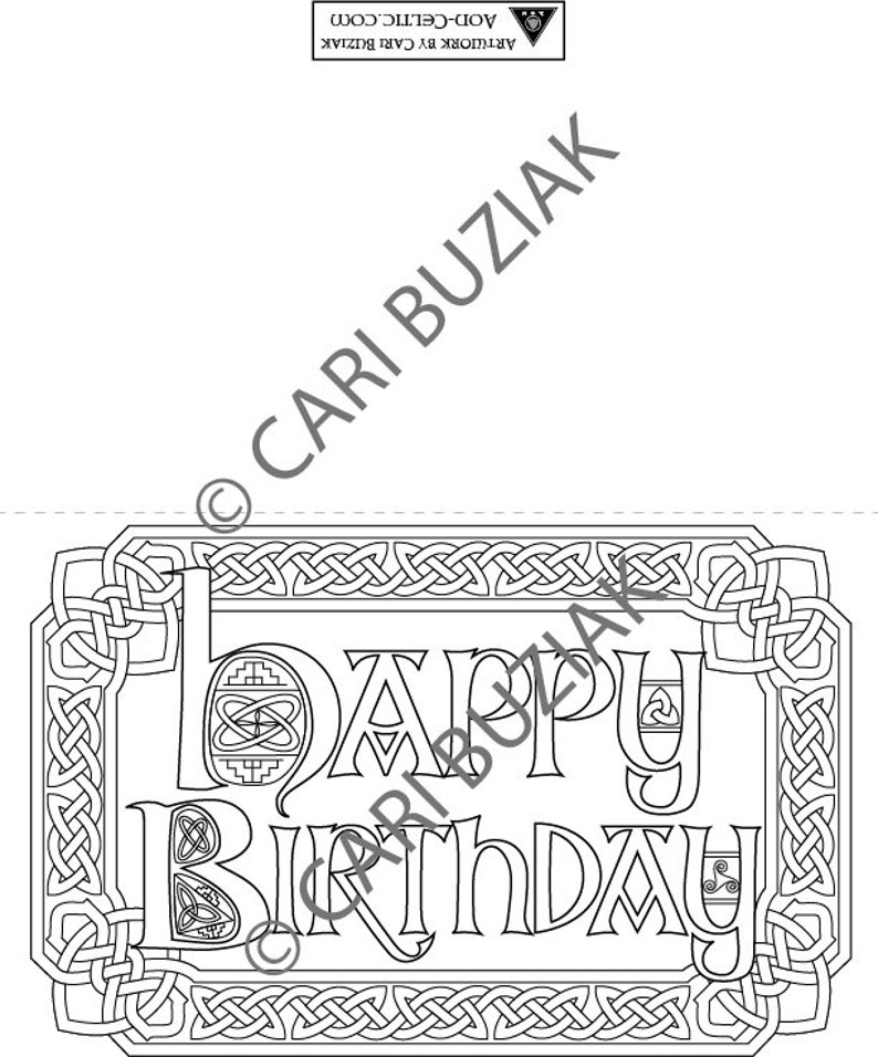 CELTIC Greeting CARD Knot Border Happy Birthday Cards to - Etsy